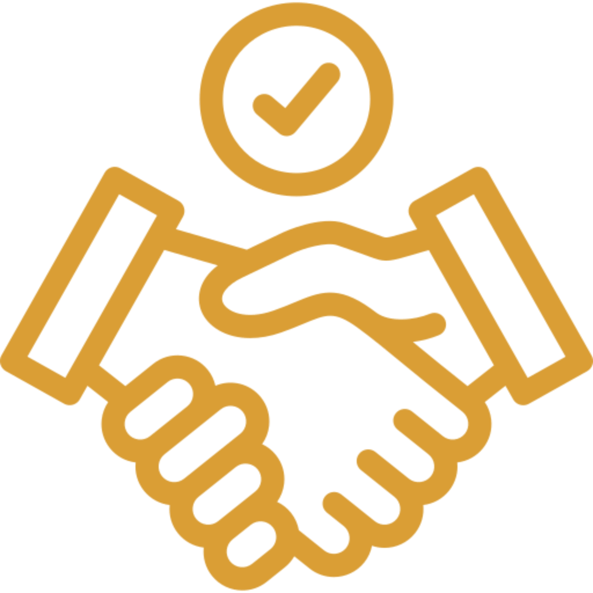 Handshake icon with checkmark
