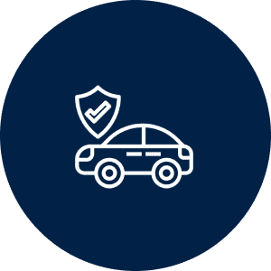 Car with shield icon