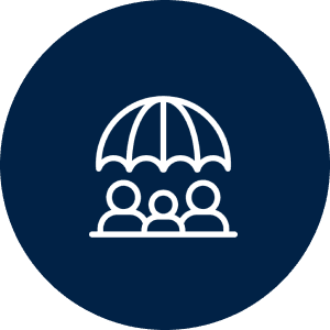 People under umbrella icon